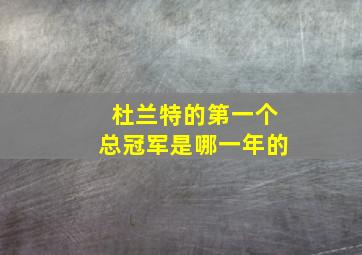 杜兰特的第一个总冠军是哪一年的