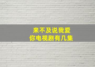 来不及说我爱你电视剧有几集