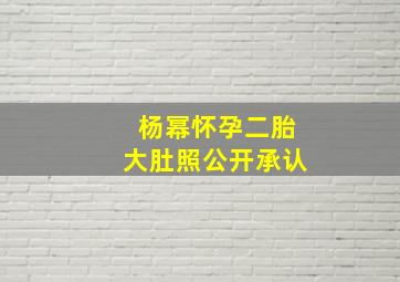 杨幂怀孕二胎大肚照公开承认