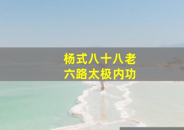 杨式八十八老六路太极内功