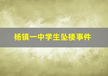 杨镇一中学生坠楼事件