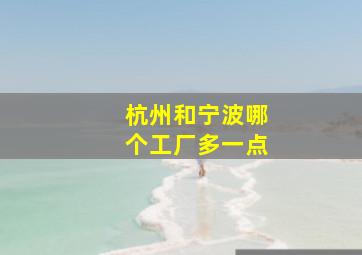 杭州和宁波哪个工厂多一点