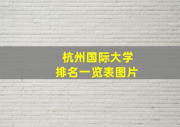 杭州国际大学排名一览表图片