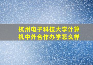 杭州电子科技大学计算机中外合作办学怎么样