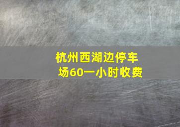 杭州西湖边停车场60一小时收费