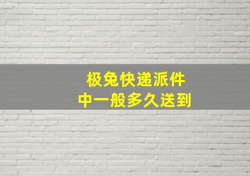 极兔快递派件中一般多久送到