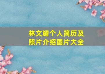 林文耀个人简历及照片介绍图片大全