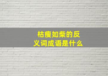 枯瘦如柴的反义词成语是什么