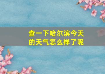 查一下哈尔滨今天的天气怎么样了呢