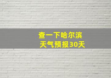 查一下哈尔滨天气预报30天