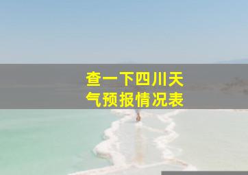 查一下四川天气预报情况表