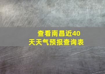 查看南昌近40天天气预报查询表