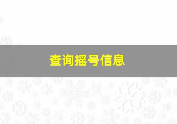 查询摇号信息