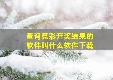 查询竞彩开奖结果的软件叫什么软件下载