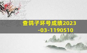 查鸽子环号成绩2023-03-1190510