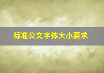 标准公文字体大小要求