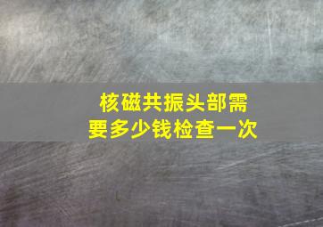 核磁共振头部需要多少钱检查一次