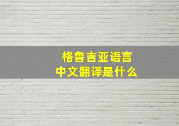 格鲁吉亚语言中文翻译是什么