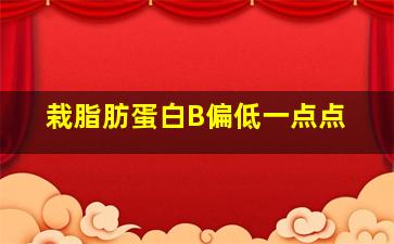 栽脂肪蛋白B偏低一点点