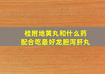 桂附地黄丸和什么药配合吃最好龙胆泻肝丸