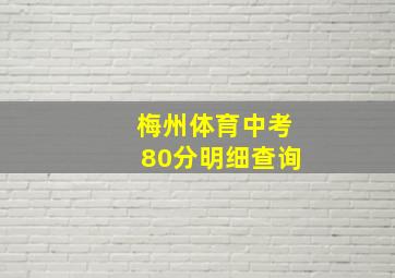 梅州体育中考80分明细查询