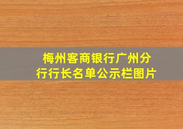 梅州客商银行广州分行行长名单公示栏图片