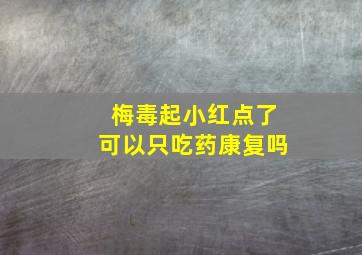 梅毒起小红点了可以只吃药康复吗