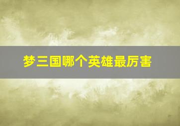 梦三国哪个英雄最厉害