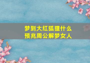 梦到大红狐狸什么预兆周公解梦女人