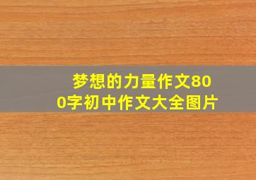 梦想的力量作文800字初中作文大全图片