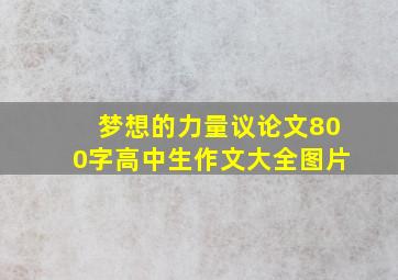 梦想的力量议论文800字高中生作文大全图片