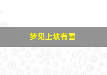 梦见上坡有雪