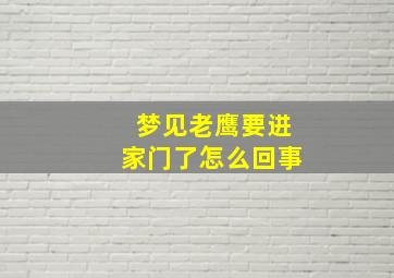 梦见老鹰要进家门了怎么回事