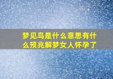 梦见鸟是什么意思有什么预兆解梦女人怀孕了