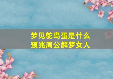 梦见鸵鸟蛋是什么预兆周公解梦女人