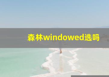 森林windowed选吗