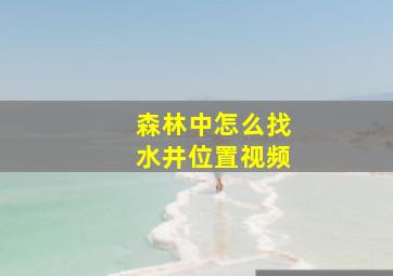 森林中怎么找水井位置视频