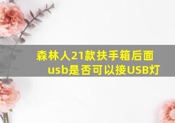 森林人21款扶手箱后面usb是否可以接USB灯