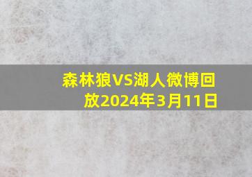 森林狼VS湖人微博回放2024年3月11日