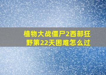 植物大战僵尸2西部狂野第22天困难怎么过