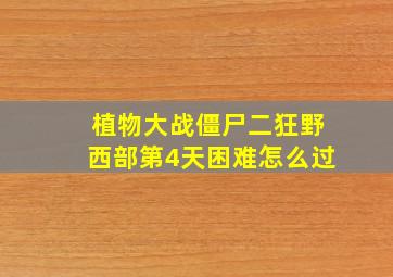 植物大战僵尸二狂野西部第4天困难怎么过