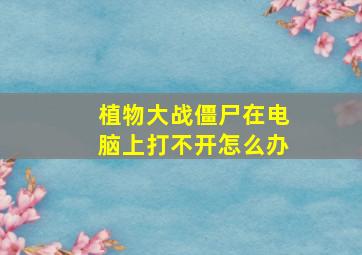 植物大战僵尸在电脑上打不开怎么办