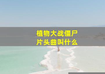 植物大战僵尸片头曲叫什么