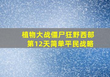 植物大战僵尸狂野西部第12天简单平民战略