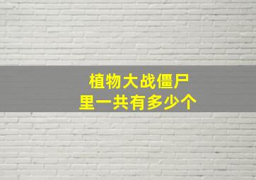 植物大战僵尸里一共有多少个