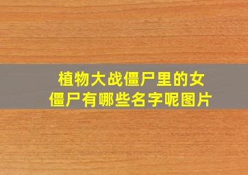 植物大战僵尸里的女僵尸有哪些名字呢图片