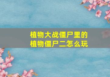 植物大战僵尸里的植物僵尸二怎么玩