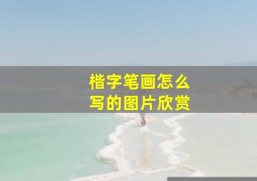 楷字笔画怎么写的图片欣赏