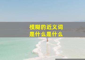 模糊的近义词是什么是什么