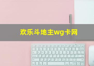 欢乐斗地主wg卡网